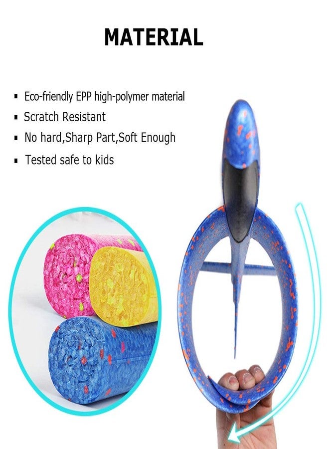 Sage Square Large Hand Throwing LED Foam Plane, Dual Flight Mode, Aeroplane Gliders, Flying Aircraft, Gifts for Kids, Outdoor Sport Game Toys, Birthday Party Gifts, Pack of 1, Multicolor - Image 3